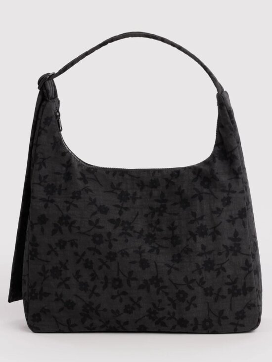 BAGGU Handbags - NWT BAGGU Nylon Shoulder Bag (Charcoal Ditsy Floral)